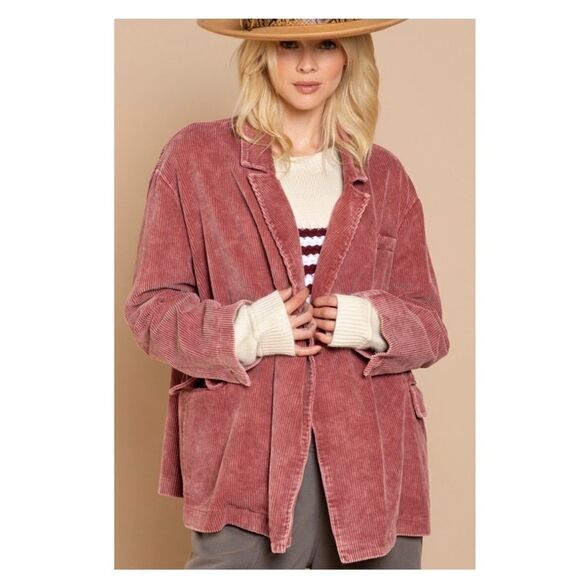 CORDUROY jacket, oversized fit, long sleeve - Picture 5 of 14